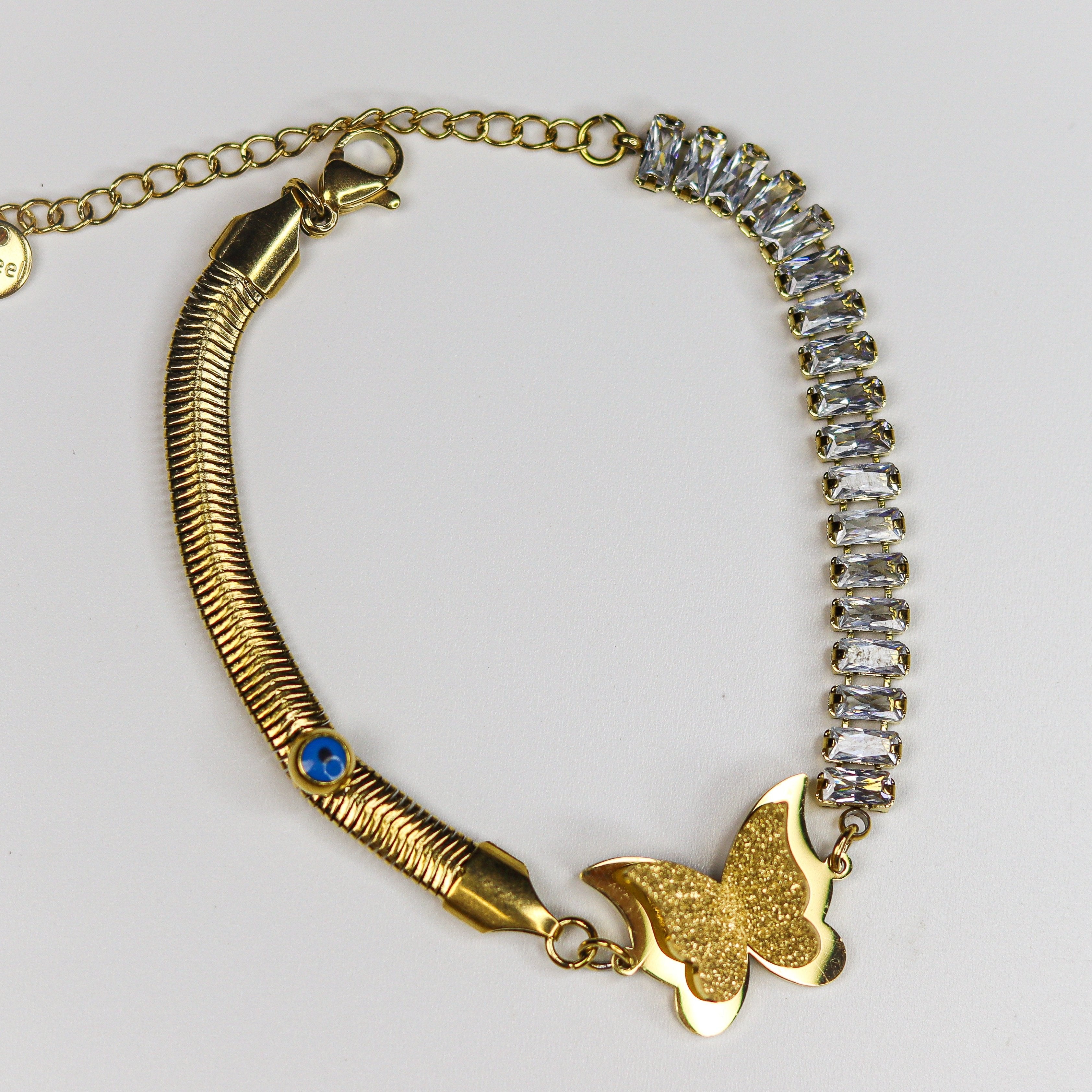 Butterfly Tennis Nazar Bracelet - Adorn-iq
