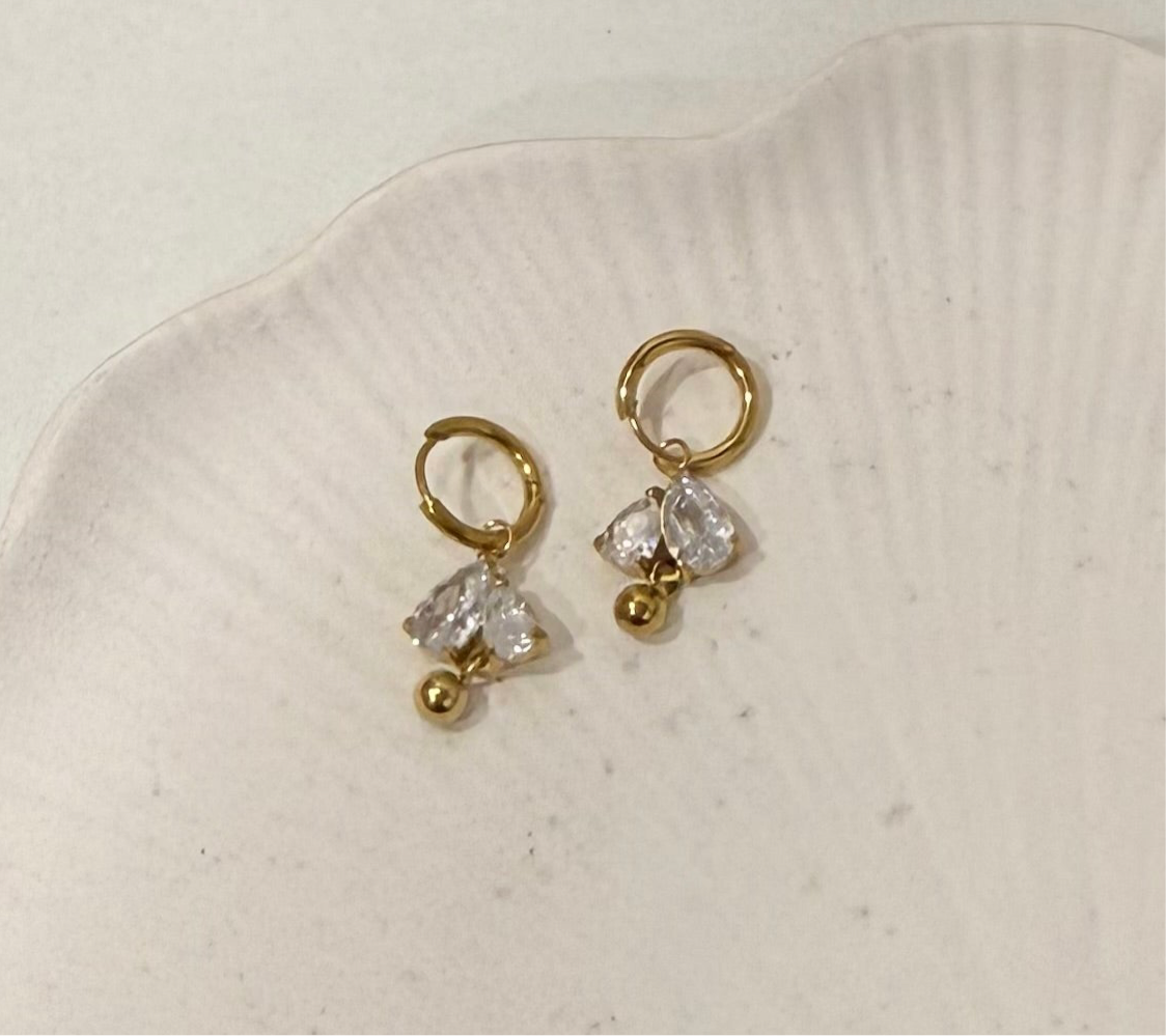Petal Charm Hoops