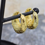 Chunky Foil Hammered Hoops - Adorn-iq