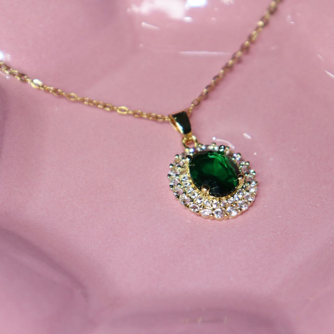 Emerald Zircon Necklace - Adorn-iq
