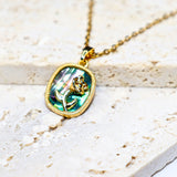 Green flower Necklace