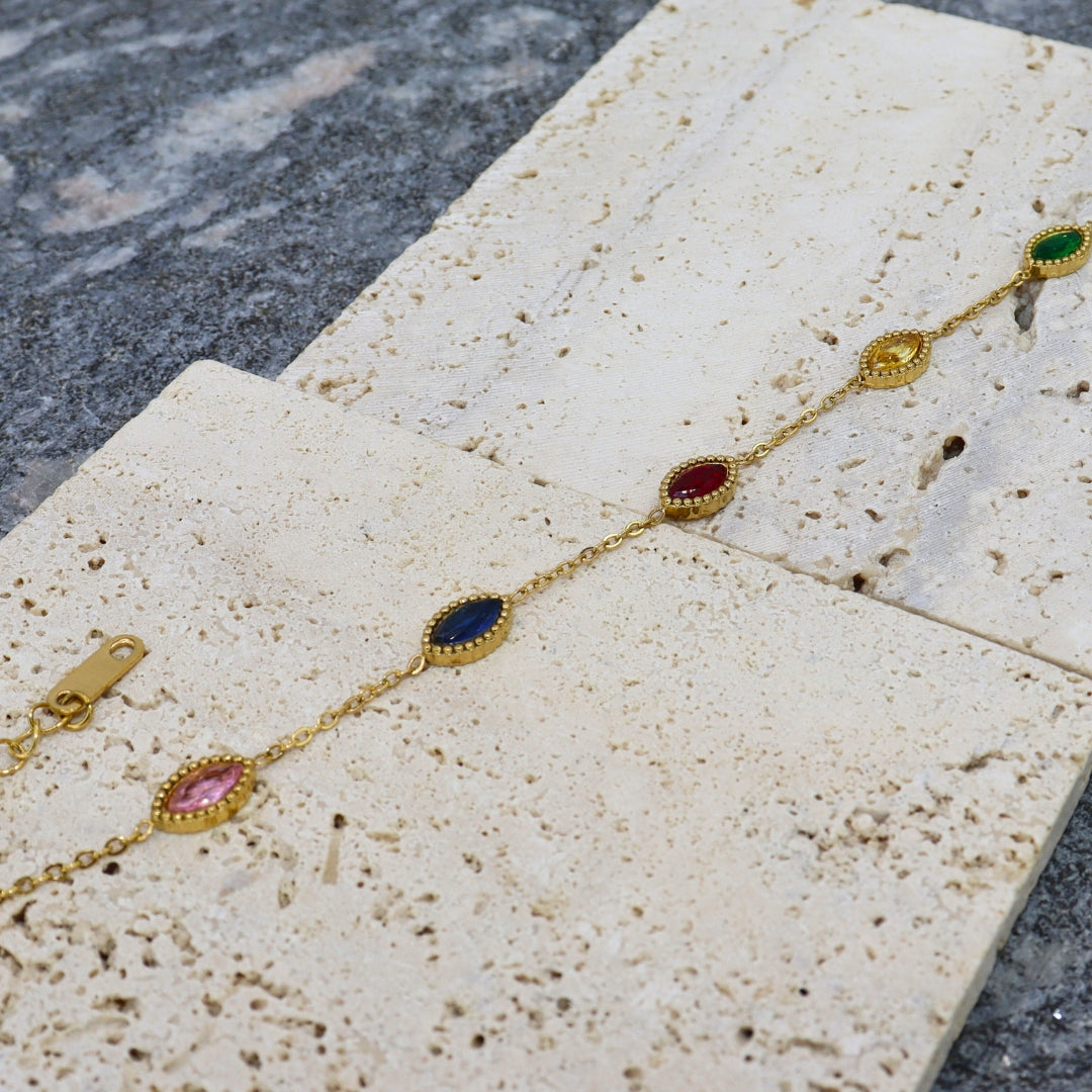 Multi-Stone Chain Bracelet - Adorn-iq