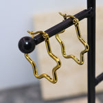 Gold Star Hoops - Adorn-iq