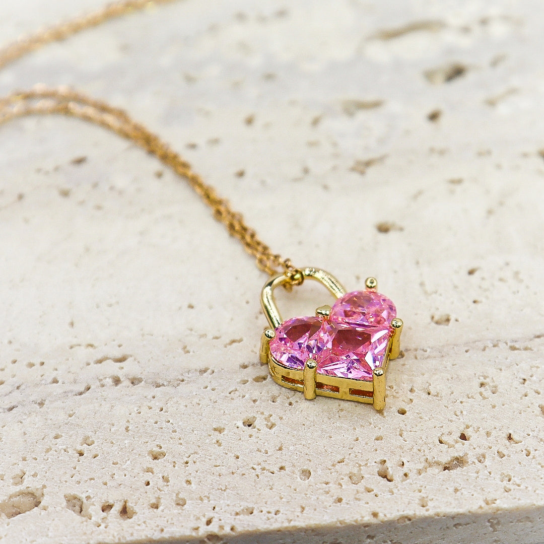 Royal Pink Heart Necklace