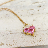 Royal Pink Heart Necklace