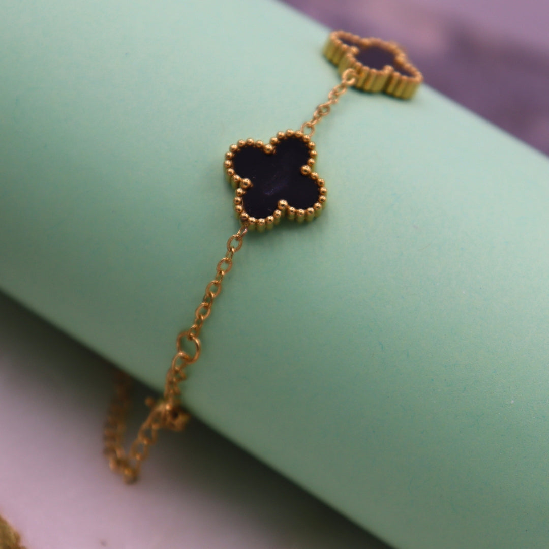 Black Clover Chain Bracelet - Adorn-iq
