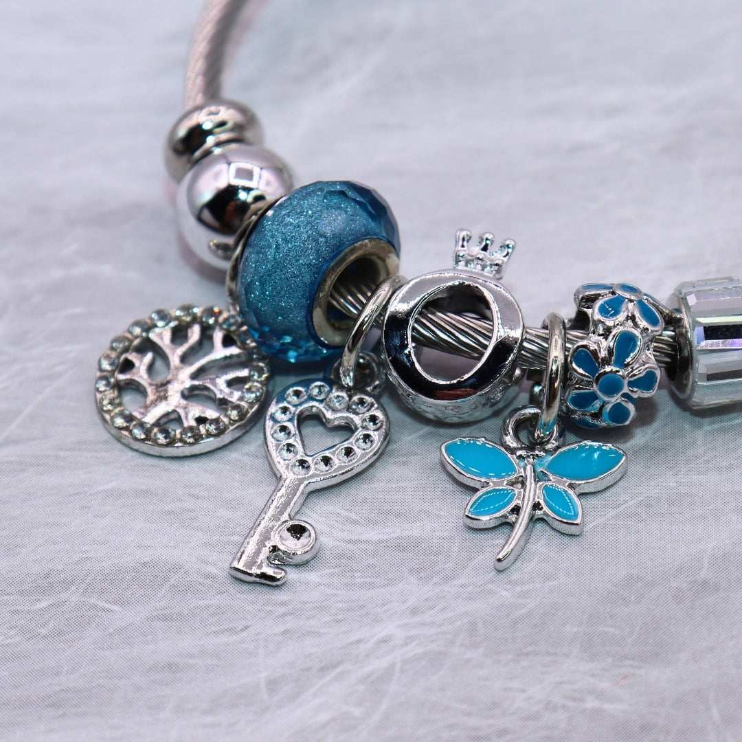 Blue Butterfly Charm Bracelet - Adorn-iq