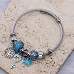 Blue Butterfly Charm Bracelet - Adorn-iq