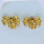 Bow Foil Stud Earrings - Adorn-iq