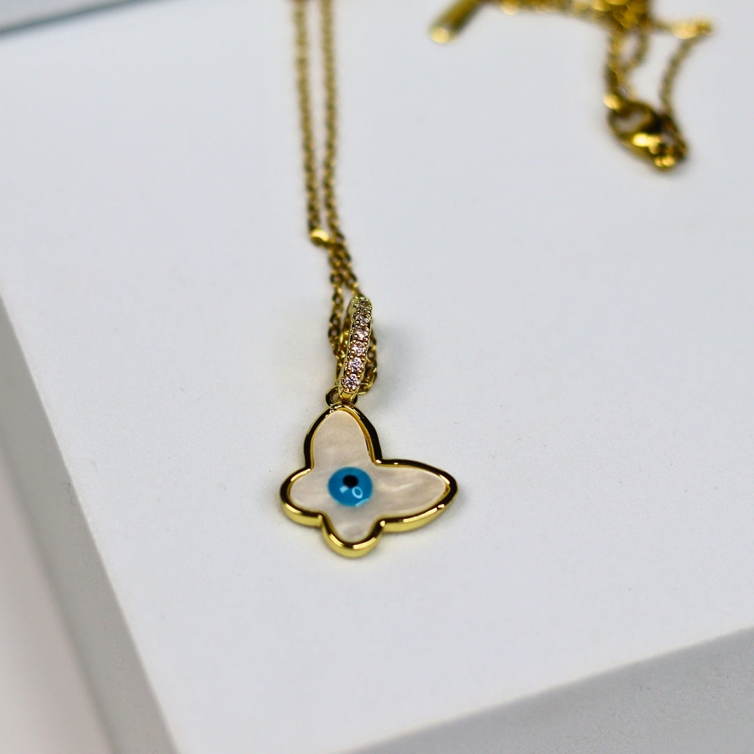 Butterfly Nazar Necklace - Adorn-iq