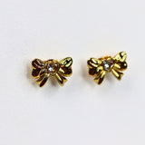 Center Stoned Bow Earrings - Adorn-iq