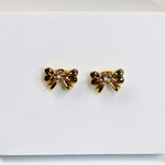 Center Stoned Bow Earrings - Adorn-iq