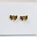 Center Stoned Bow Earrings - Adorn-iq