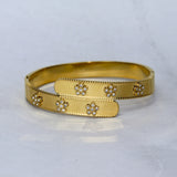 Chunky Vintage Floral Gold Bracelet - Adorn-iq