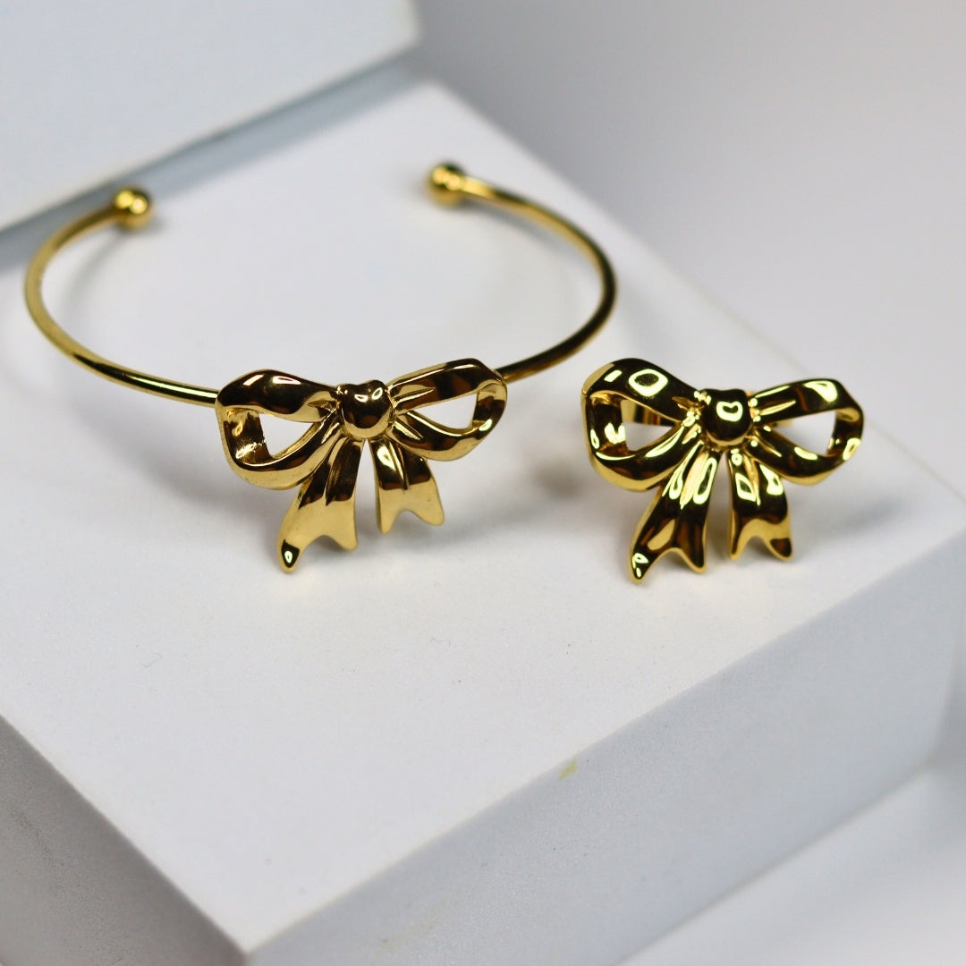 Chunky Bow Cuff Combo Set - Adorn-iq