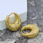 Chunky Foil Hammered Hoops - Adorn-iq