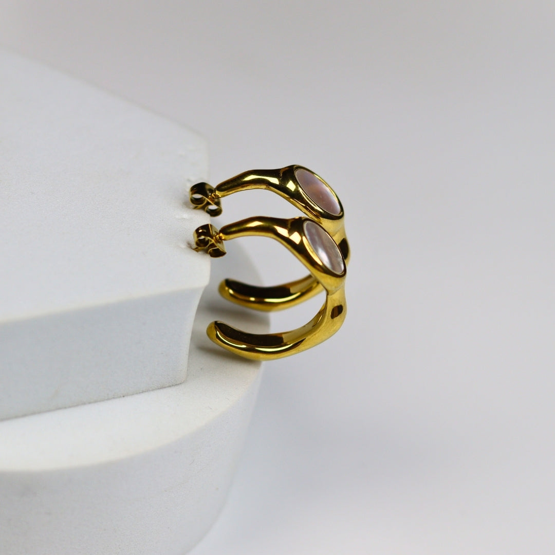 Chunky Moon Stone Earrings - Adorn-iq