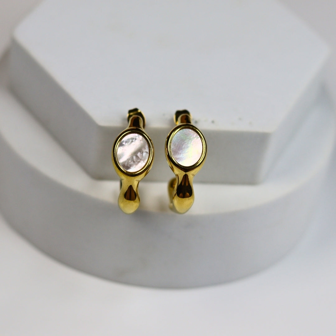 Chunky Moon Stone Earrings - Adorn-iq
