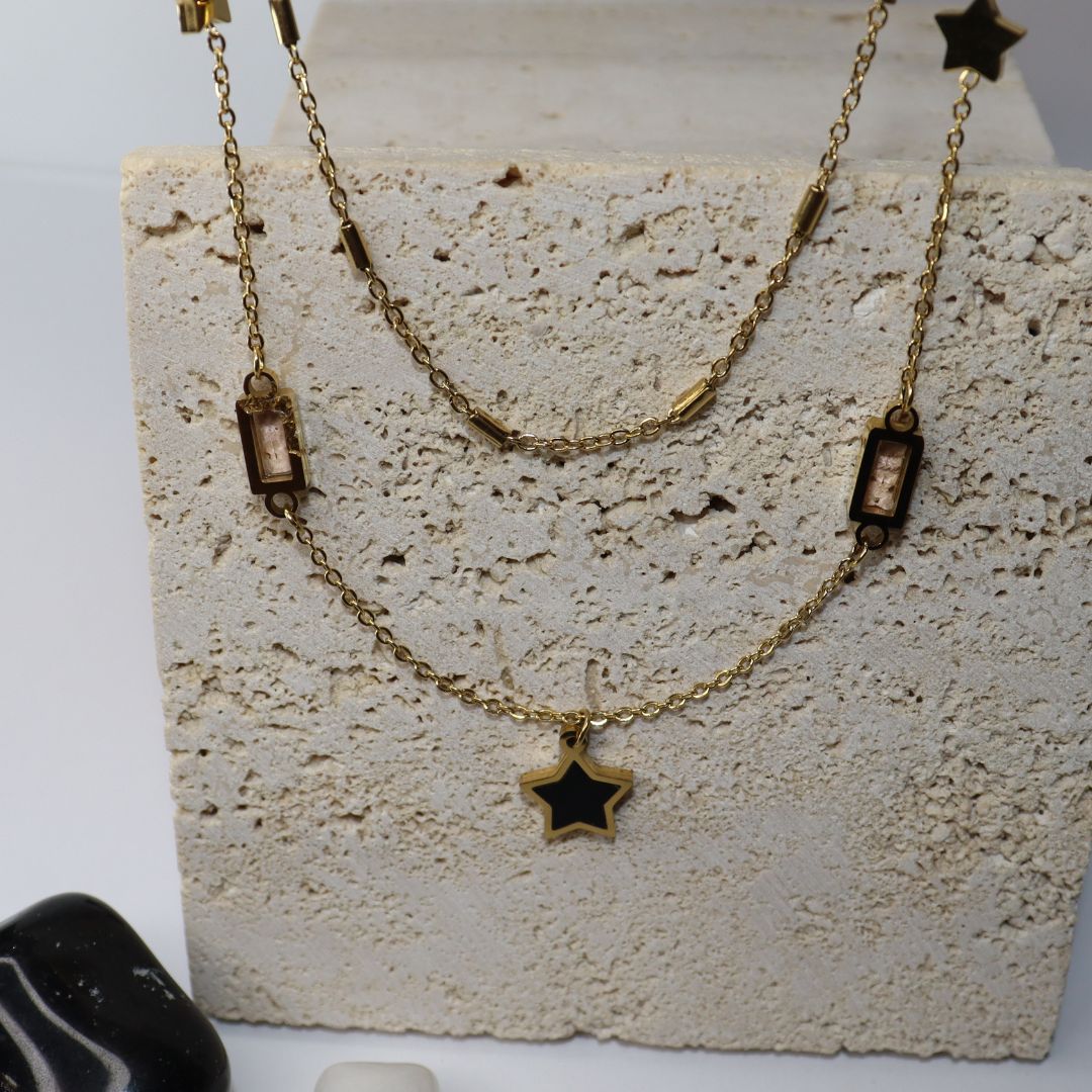 Double Chain Star Necklace - Adorn-iq