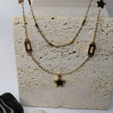 Double Chain Star Necklace - Adorn-iq