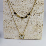 Double Layered Butterfly Charm Necklace - Adorn-iq