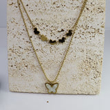 Double Layered Butterfly Charm Necklace - Adorn-iq
