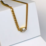 Dual Chain Clear Stone Necklace - Adorn-iq