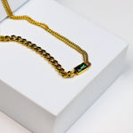 Dual Chain Emerald Necklace - Adorn-iq