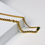 Dual Chain Emerald Necklace - Adorn-iq