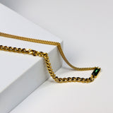 Dual Chain Emerald Necklace - Adorn-iq