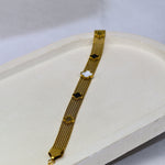 Dual Clover Band Chain Bracelet - Adorn-iq