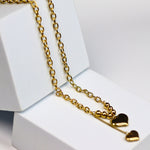 Dual Heart Link Chain Necklace - Adorn-iq