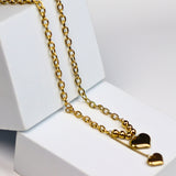 Dual Heart Link Chain Necklace - Adorn-iq