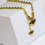 Dual Heart Link Chain Necklace - Adorn-iq