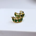 Emerald Heart Half Hoops - Adorn-iq