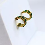 Emerald Heart Half Hoops - Adorn-iq