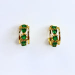 Emerald Heart Half Hoops - Adorn-iq