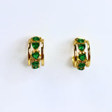 Emerald Heart Half Hoops - Adorn-iq
