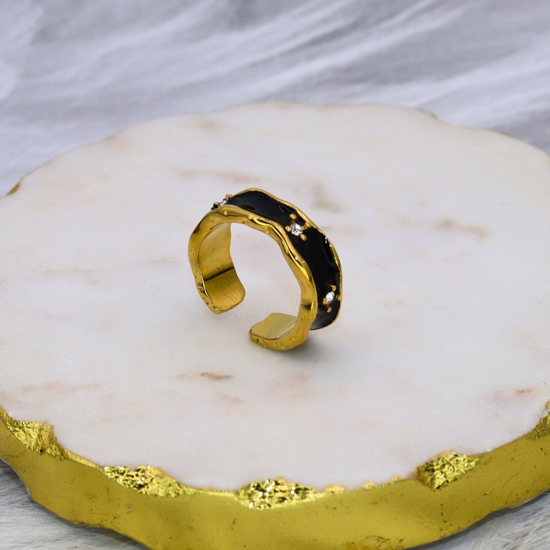 Enamel Stone Ring - Adorn-iq