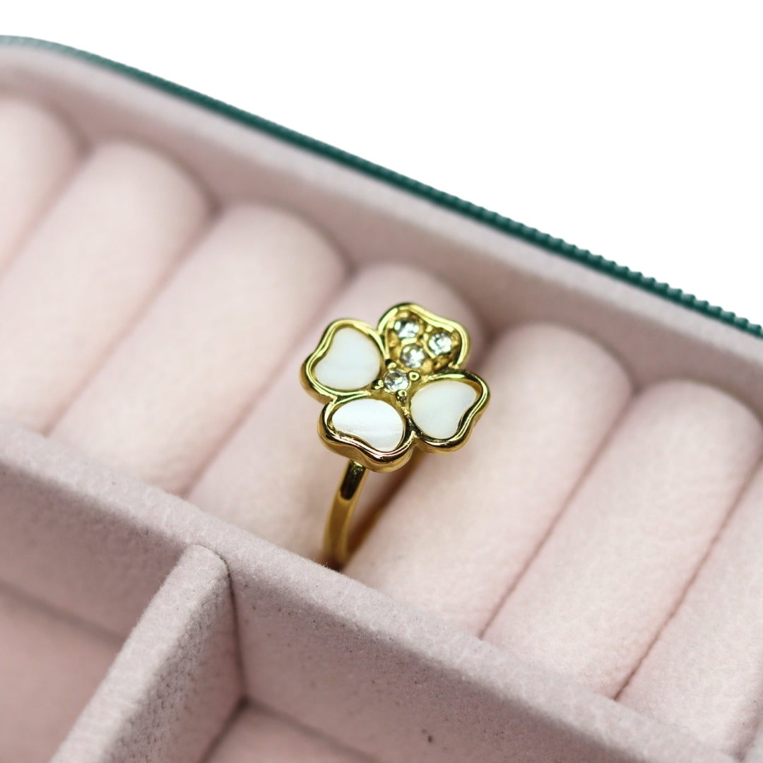 Floral Mother Pearl Ring - Adorn-iq