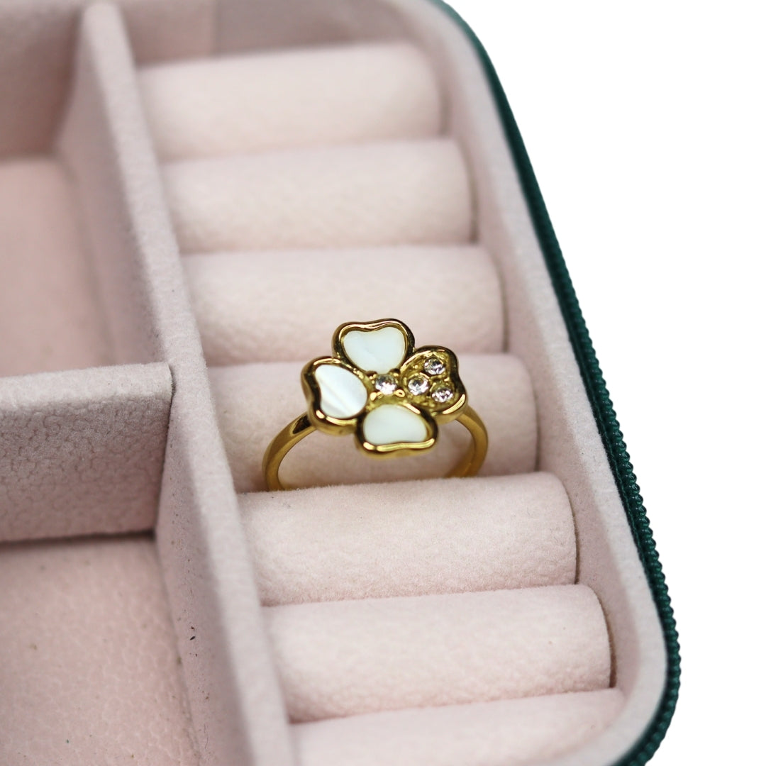 Floral Mother Pearl Ring - Adorn-iq