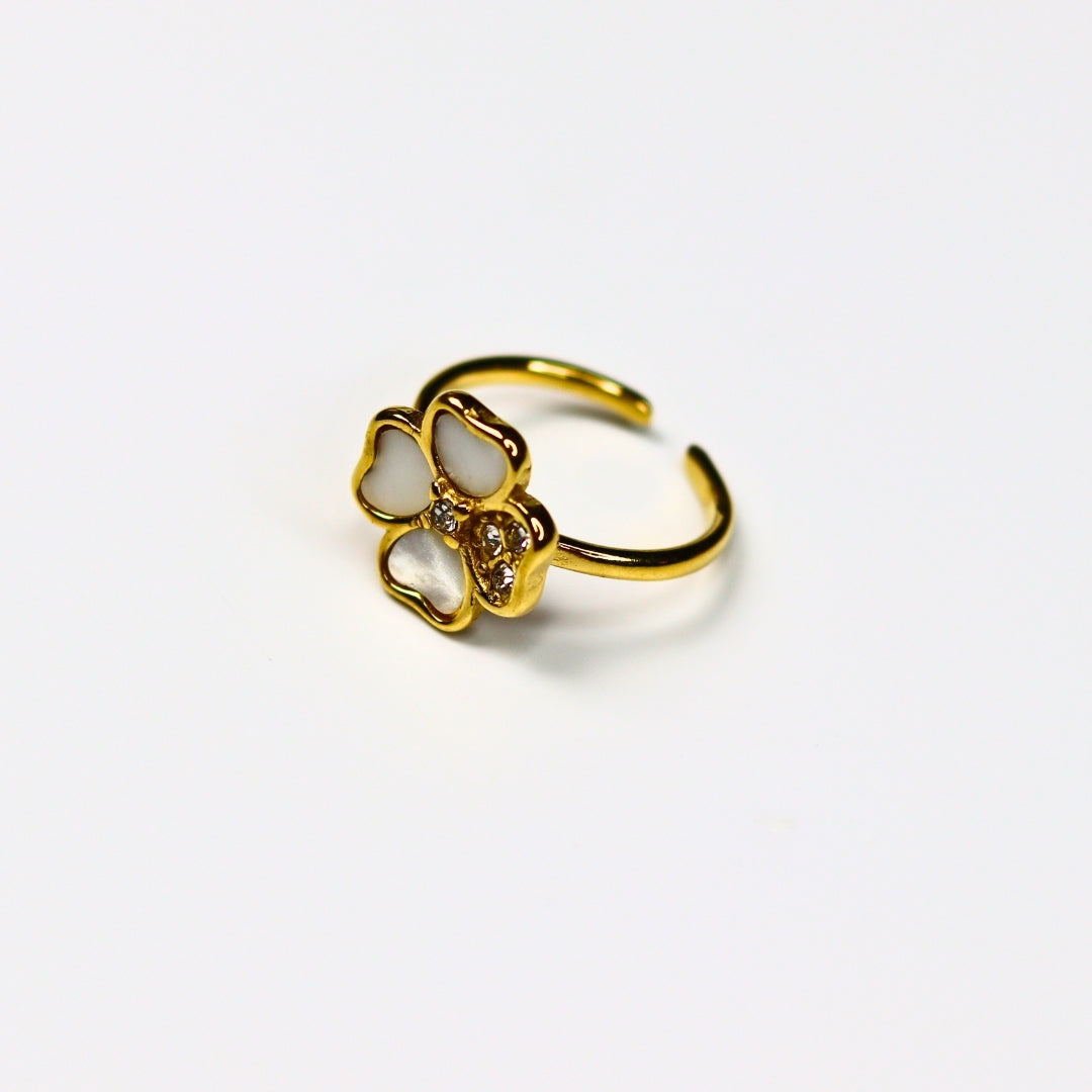 Floral Mother Pearl Ring - Adorn-iq
