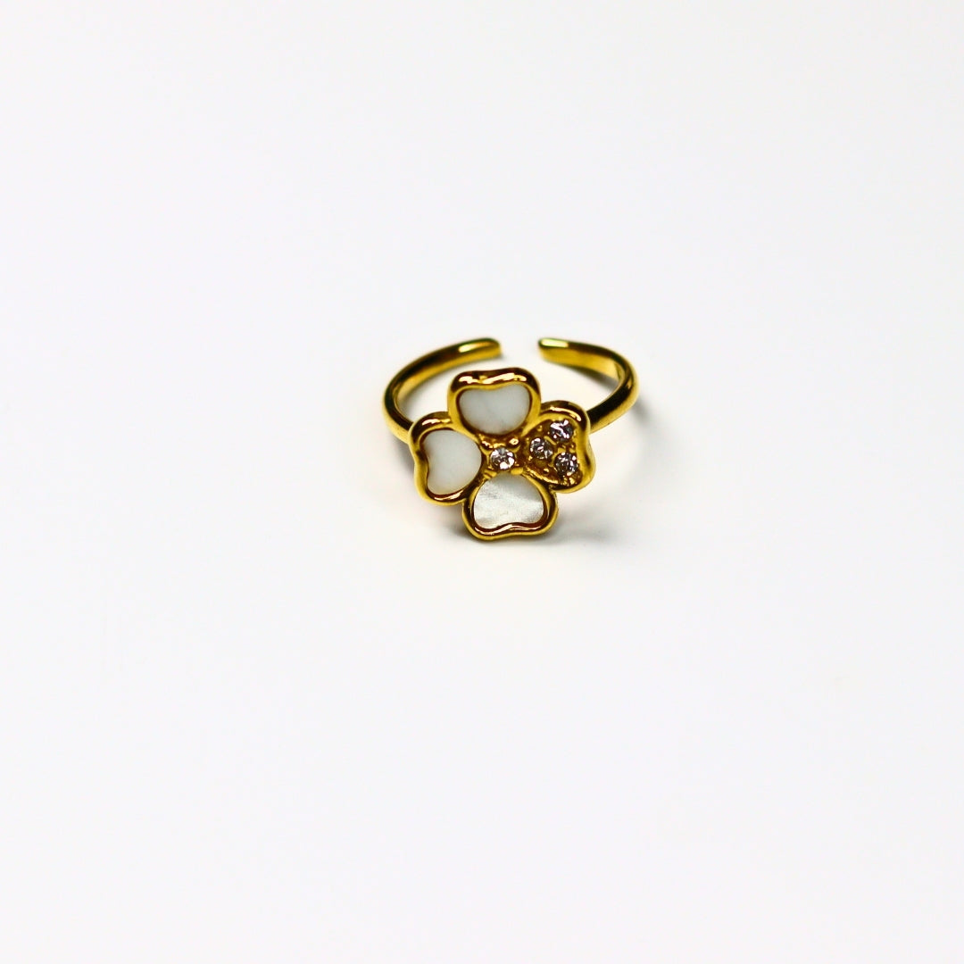Floral Mother Pearl Ring - Adorn-iq