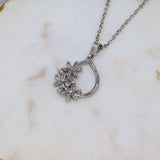 Flower Zircon Necklace in silver