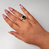 Emerald Cushion Stone Ring