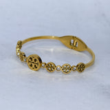 Gold-Tone Pattern Bracelet - Adorn-iq