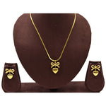Gold Bow Heart Combo Set in gold