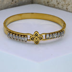 Gold Clover Bangle Bracelet - Adorn-iq