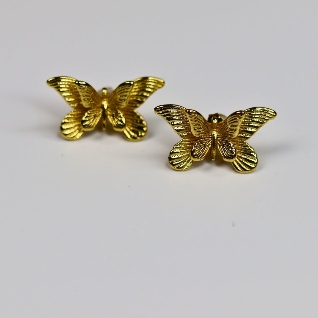 Gold Foil Butterfly Earrings - Adorn-iq