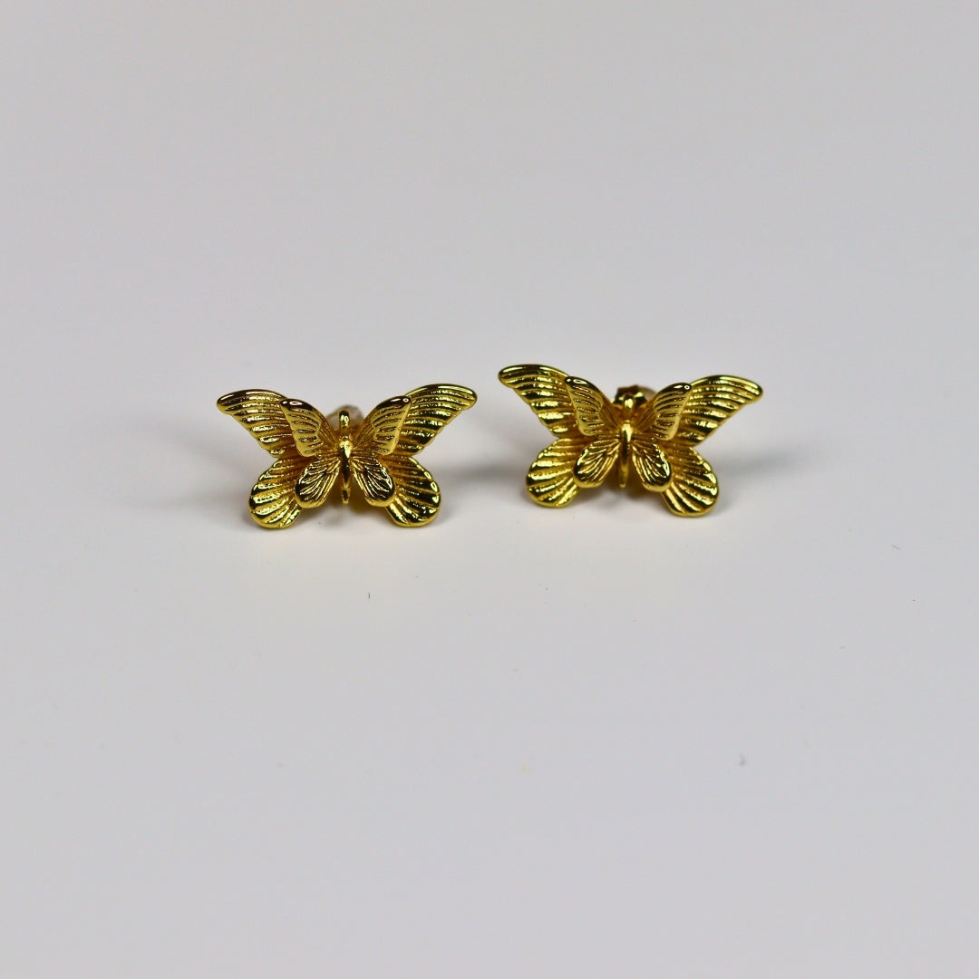Gold Foil Butterfly Earrings - Adorn-iq